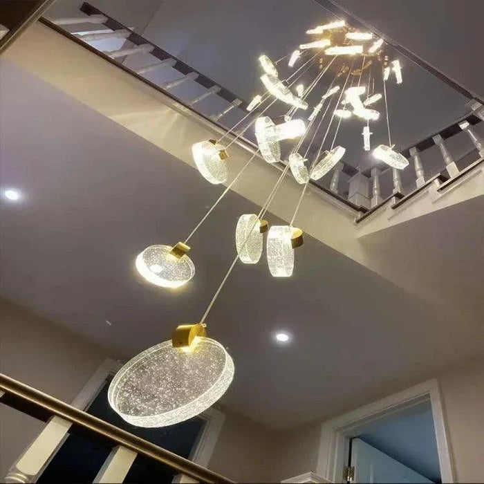 Contemporary LED Chandelier with Crystal Pendant - DWHOME