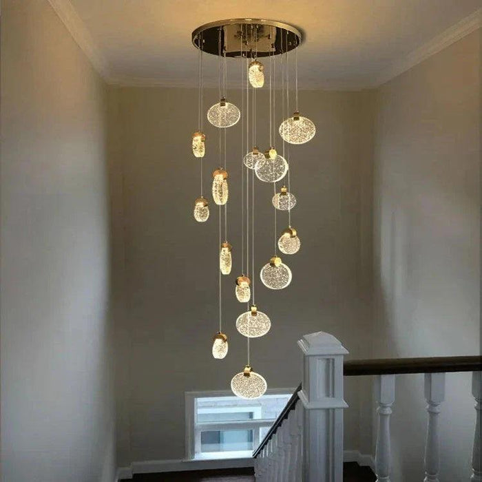 Contemporary LED Chandelier with Crystal Pendant - DWHOME