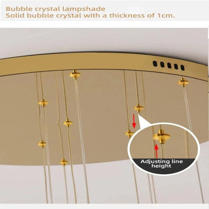 Contemporary LED Chandelier with Crystal Pendant - DWHOME