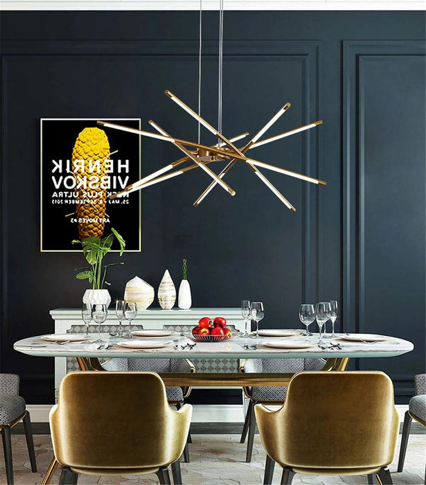 Contemporary LED Spoke Pendant Light Fixture - DWHOME
