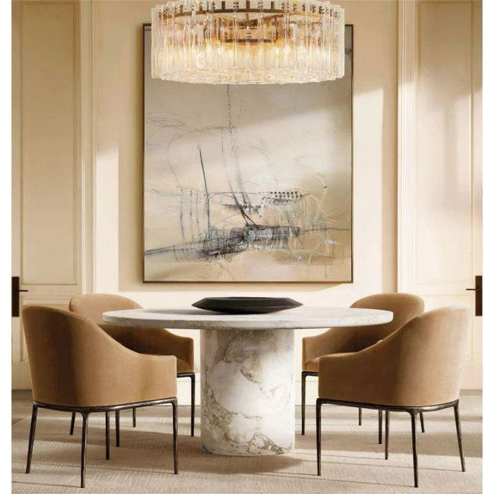 Lattace Clear Glass Round Chandelier 36''48"-DWHOME