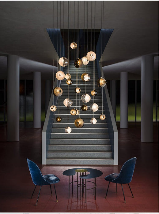 Cosmic Sphere Cascade Chandelier