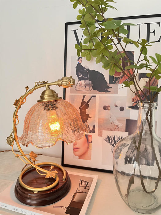 Cracked Glass Brass Table Lamp - DWHOME