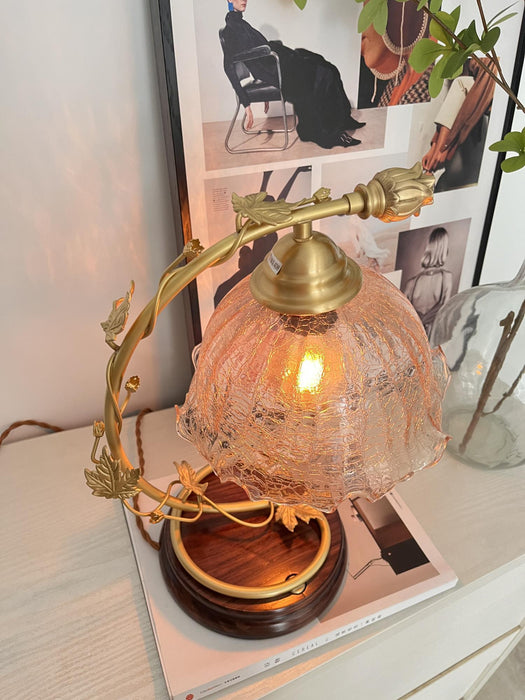 Cracked Glass Brass Table Lamp - DWHOME