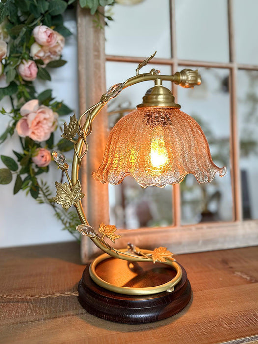 Cracked Glass Brass Table Lamp - DWHOME