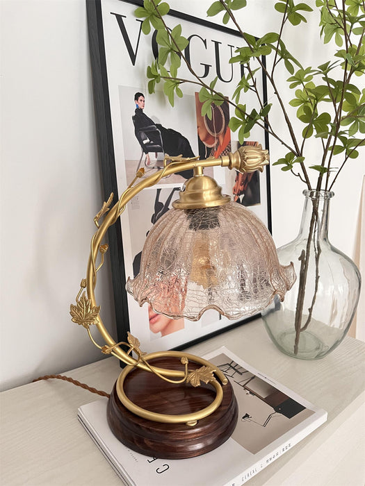 Cracked Glass Brass Table Lamp - DWHOME