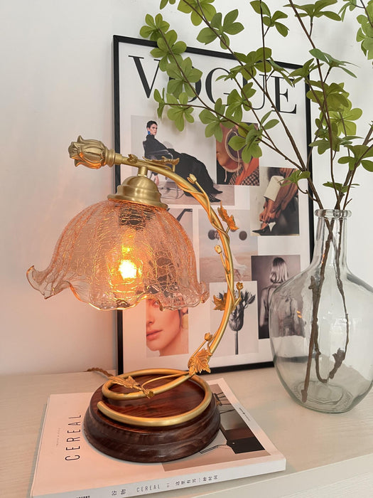 Cracked Glass Brass Table Lamp - DWHOME