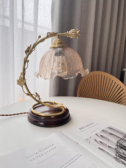 Cracked Glass Brass Table Lamp - DWHOME