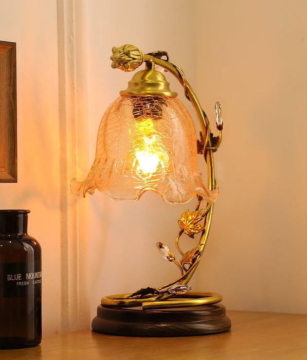 Cracked Glass Brass Table Lamp - DWHOME