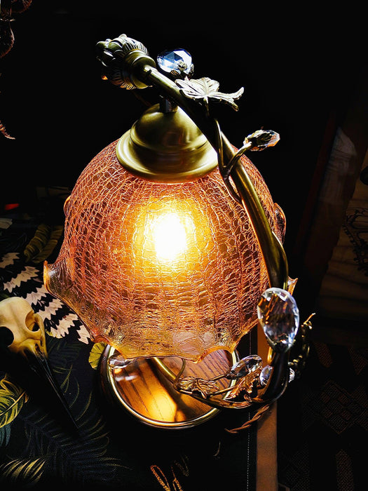 Cracked Glass Brass Table Lamp - DWHOME