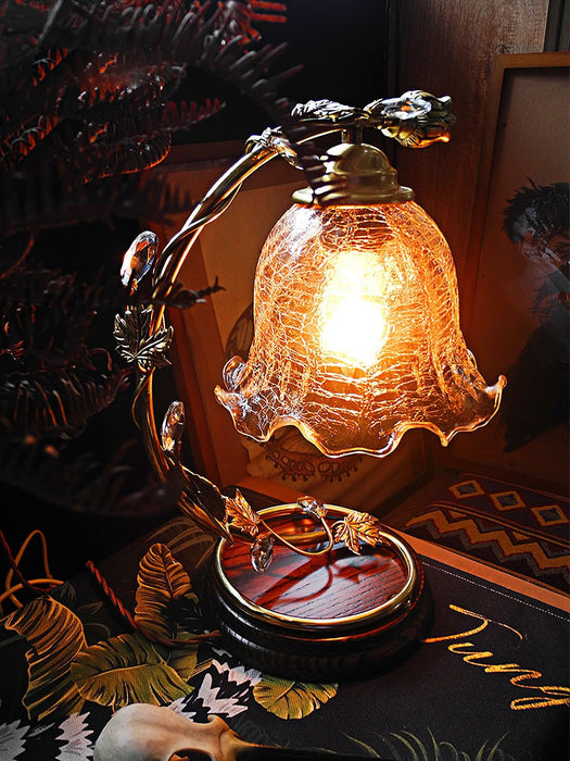 Cracked Glass Brass Table Lamp - DWHOME