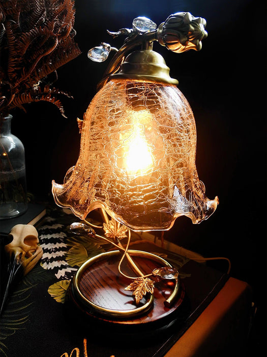 Cracked Glass Brass Table Lamp - DWHOME