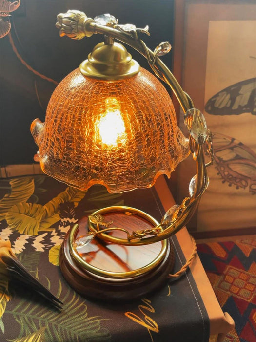 Cracked Glass Brass Table Lamp - DWHOME