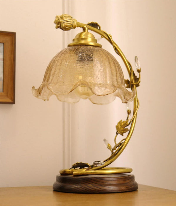 Cracked Glass Brass Table Lamp - DWHOME