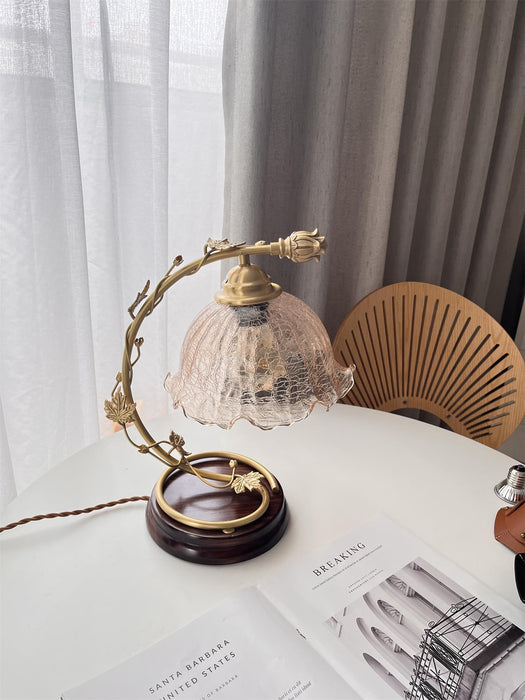 Cracked Glass Brass Table Lamp - DWHOME