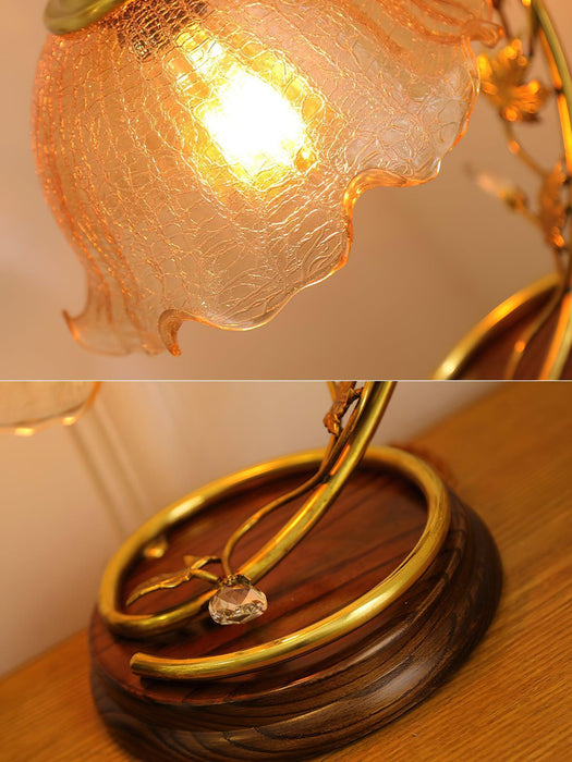 Cracked Glass Brass Table Lamp - DWHOME