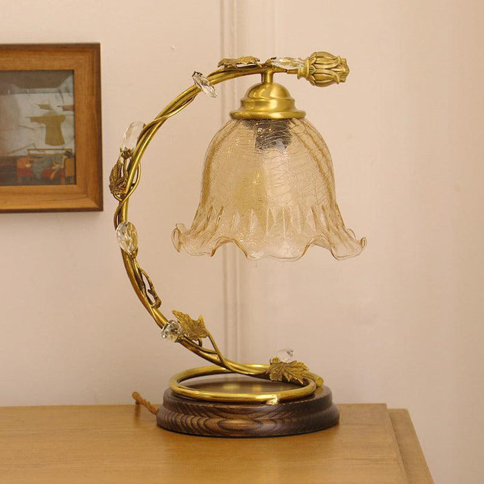 Cracked Glass Brass Table Lamp - DWHOME