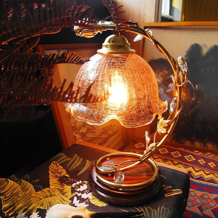 Cracked Glass Brass Table Lamp - DWHOME