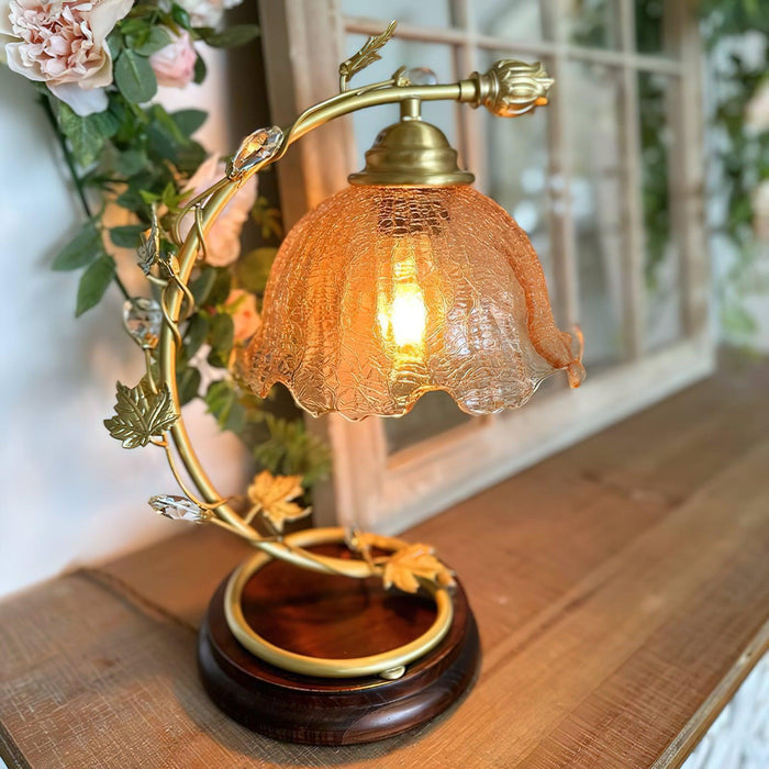 Cracked Glass Brass Table Lamp - DWHOME
