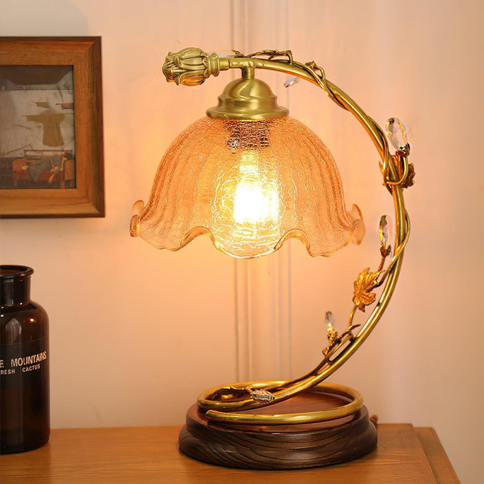 Cracked Glass Brass Table Lamp - DWHOME