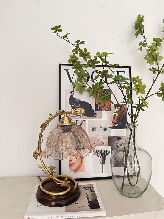 Cracked Glass Brass Table Lamp - DWHOME