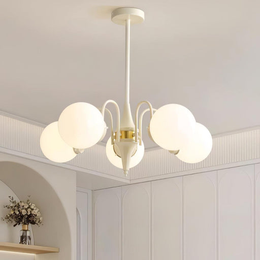 Cream Glass Ball Chandelier-DWHOME
