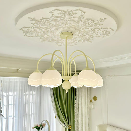 Creamy Glass Chandelier-DWHOME