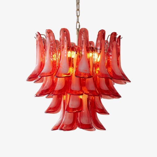 Crimson Glass Murano Petals Chandelier-DWHOME