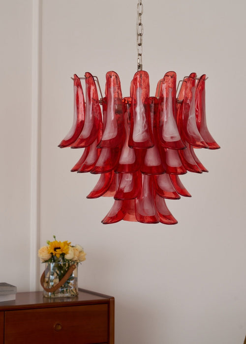 Crimson Glass Murano Petals Chandelier-DWHOME