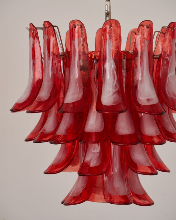 Crimson Glass Murano Petals Chandelier-DWHOME