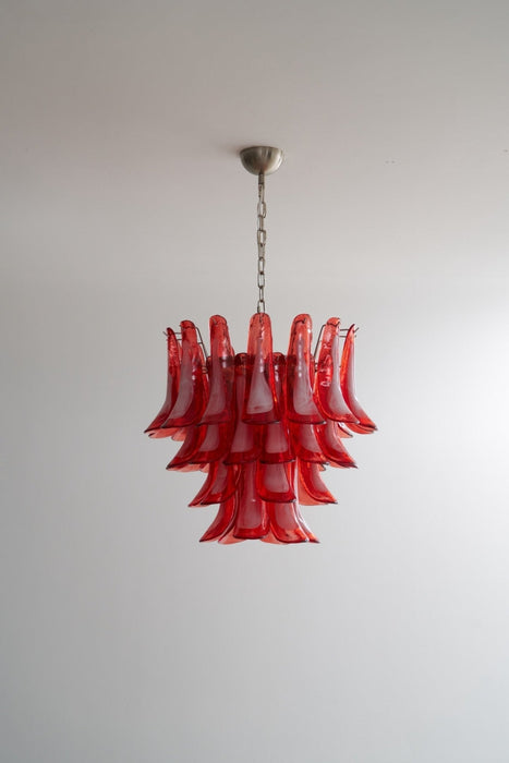 Crimson Glass Murano Petals Chandelier-DWHOME