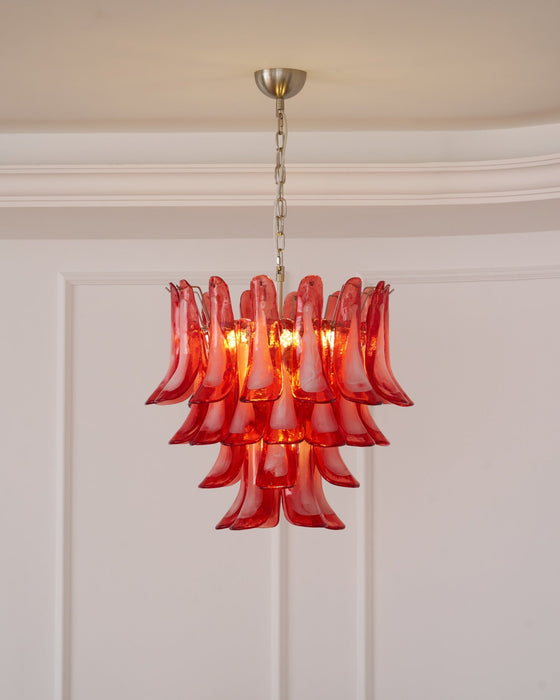 Crimson Glass Murano Petals Chandelier-DWHOME