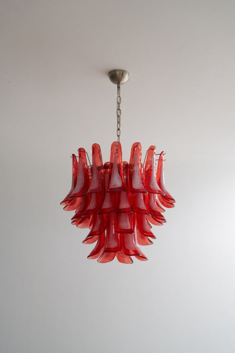 Crimson Glass Murano Petals Chandelier-DWHOME