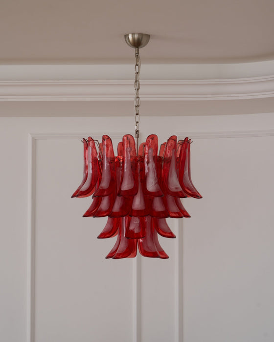 Crimson Glass Murano Petals Chandelier-DWHOME