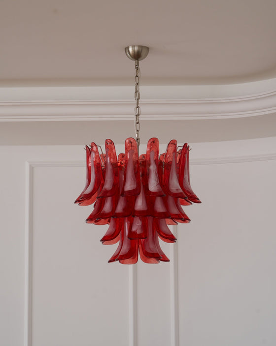 Crimson Glass Murano Petals Chandelier-DWHOME