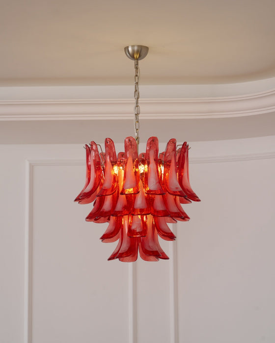 Crimson Glass Murano Petals Chandelier-DWHOME