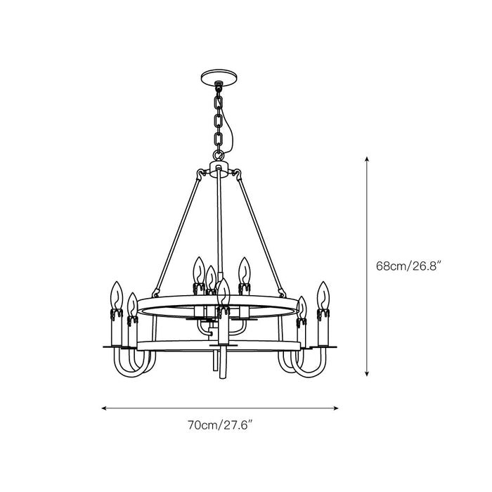 Crowley Wagon Wheel Chandelier-DWHOME