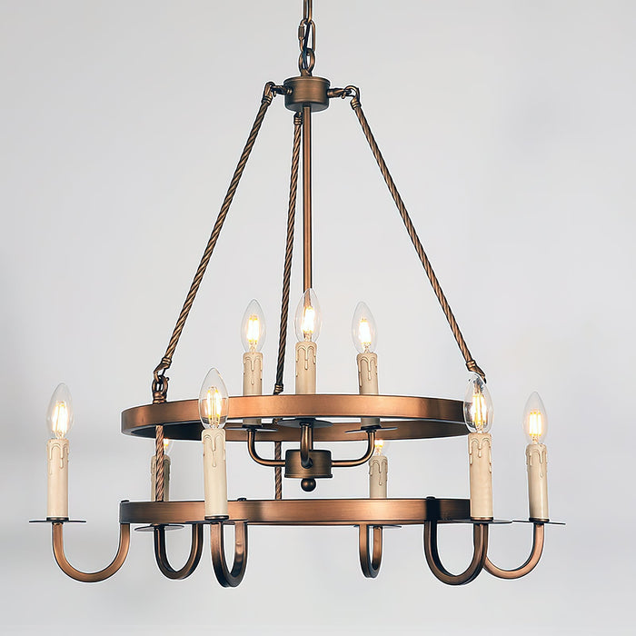 Crowley Wagon Wheel Chandelier-DWHOME