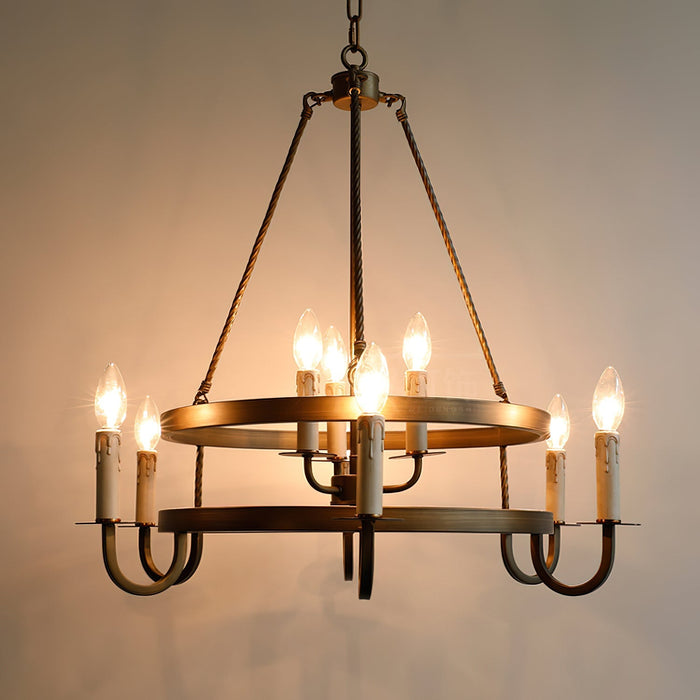 Crowley Wagon Wheel Chandelier-DWHOME