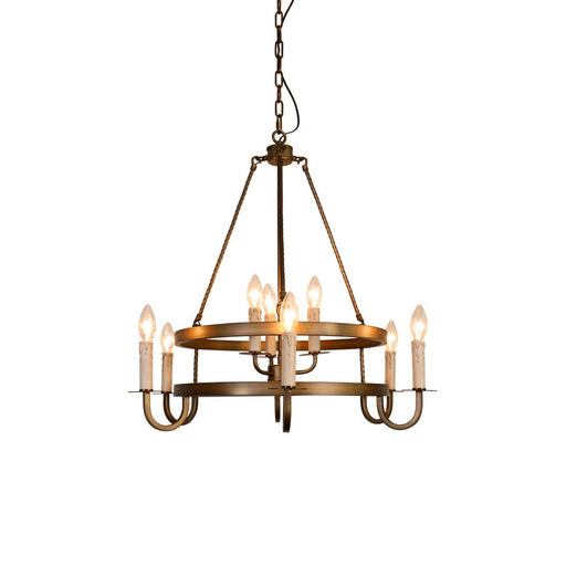 Crowley Wagon Wheel Chandelier-DWHOME
