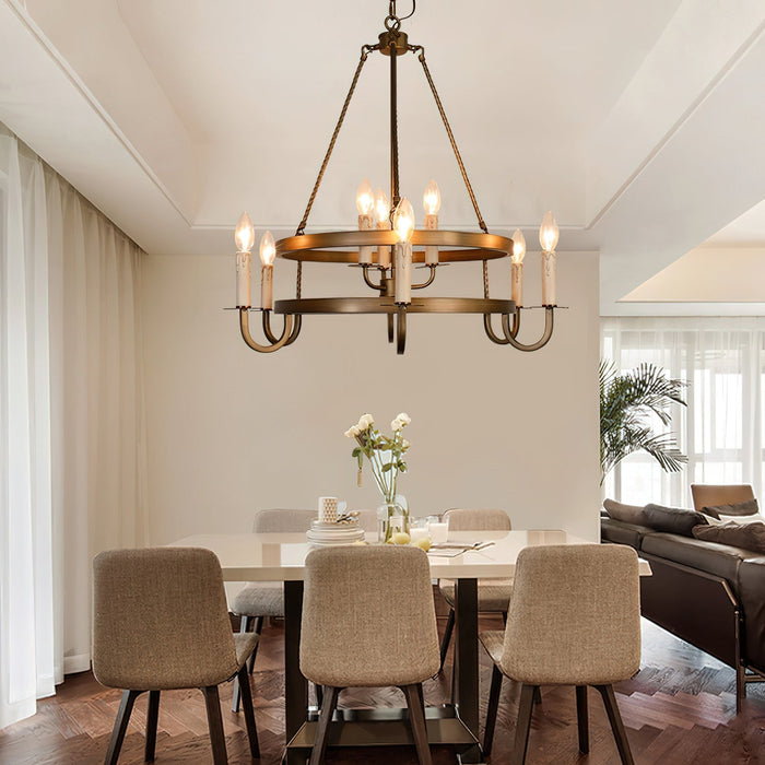 Crowley Wagon Wheel Chandelier-DWHOME