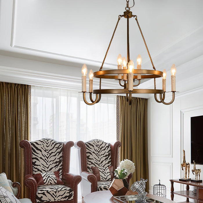 Crowley Wagon Wheel Chandelier-DWHOME