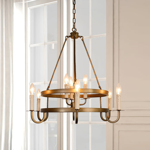 Crowley Wagon Wheel Chandelier-DWHOME
