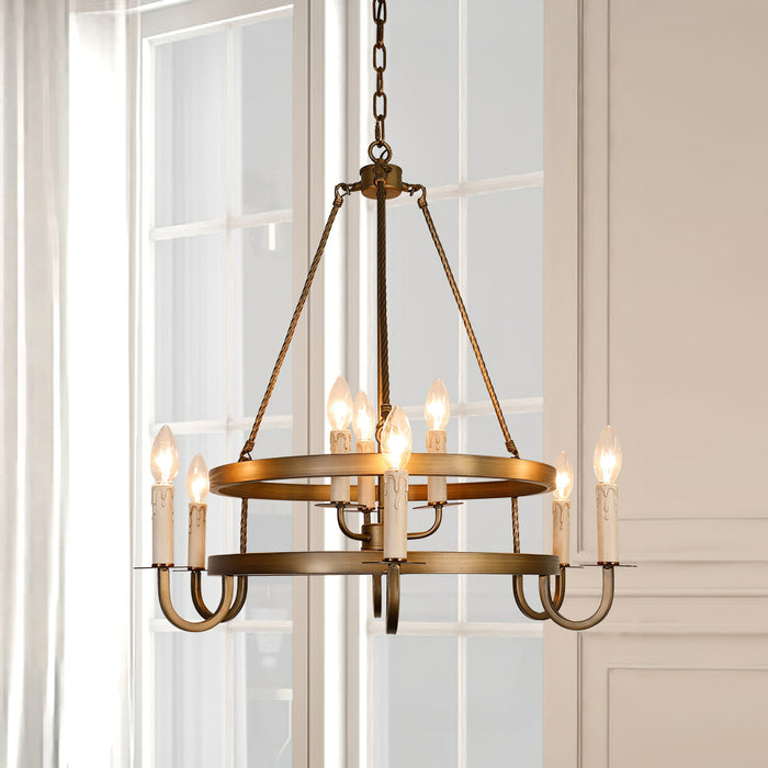 Crowley Wagon Wheel Chandelier-DWHOME