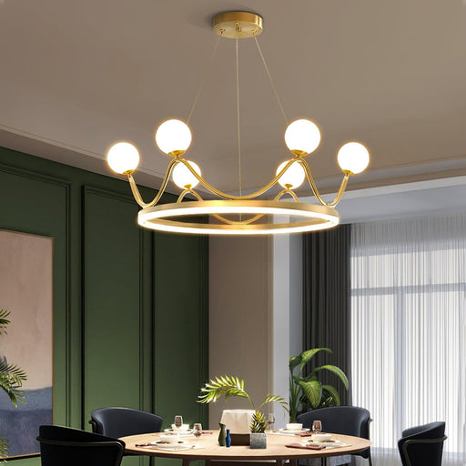 Crown Brass Chandelier-DWHOME