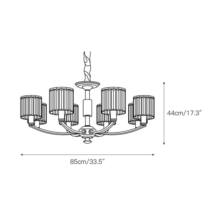 Crystal Column Brass Chandelier-DWHOME