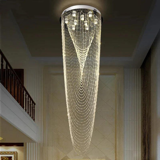 Crystal Tassel Chandelier for Staircase & Foyer - DWHOME