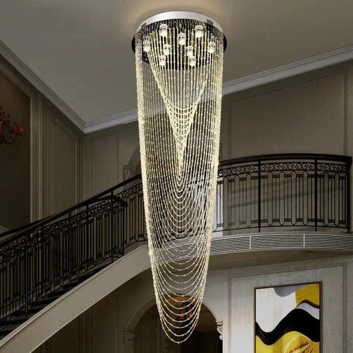 Crystal Tassel Chandelier for Staircase & Foyer - DWHOME