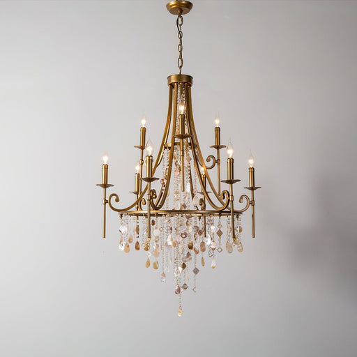 Tatum Lux Shell Crystal Chandelier-DWHOME