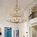 Crystal Column Brass Chandelier-DWHOME